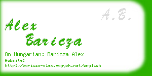 alex baricza business card